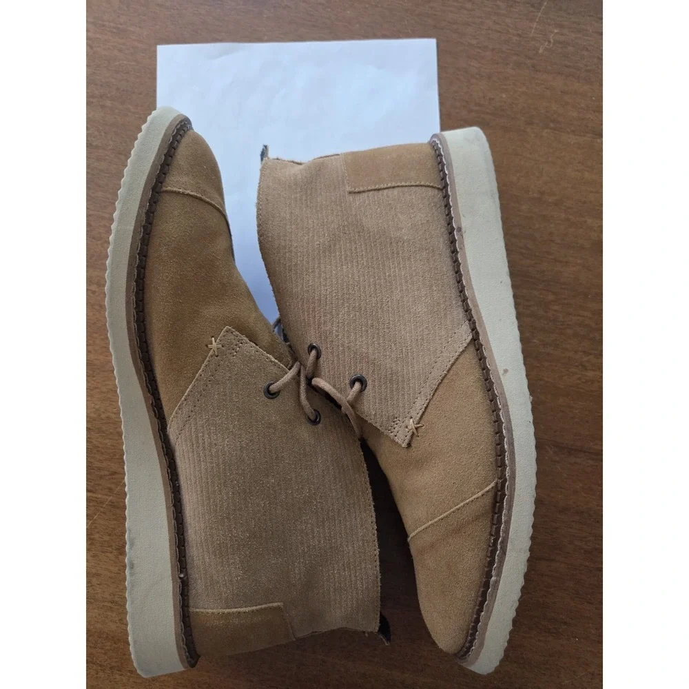 Suede corduroy chukka boots men's 13 urban minimalist toms Mateo dessert